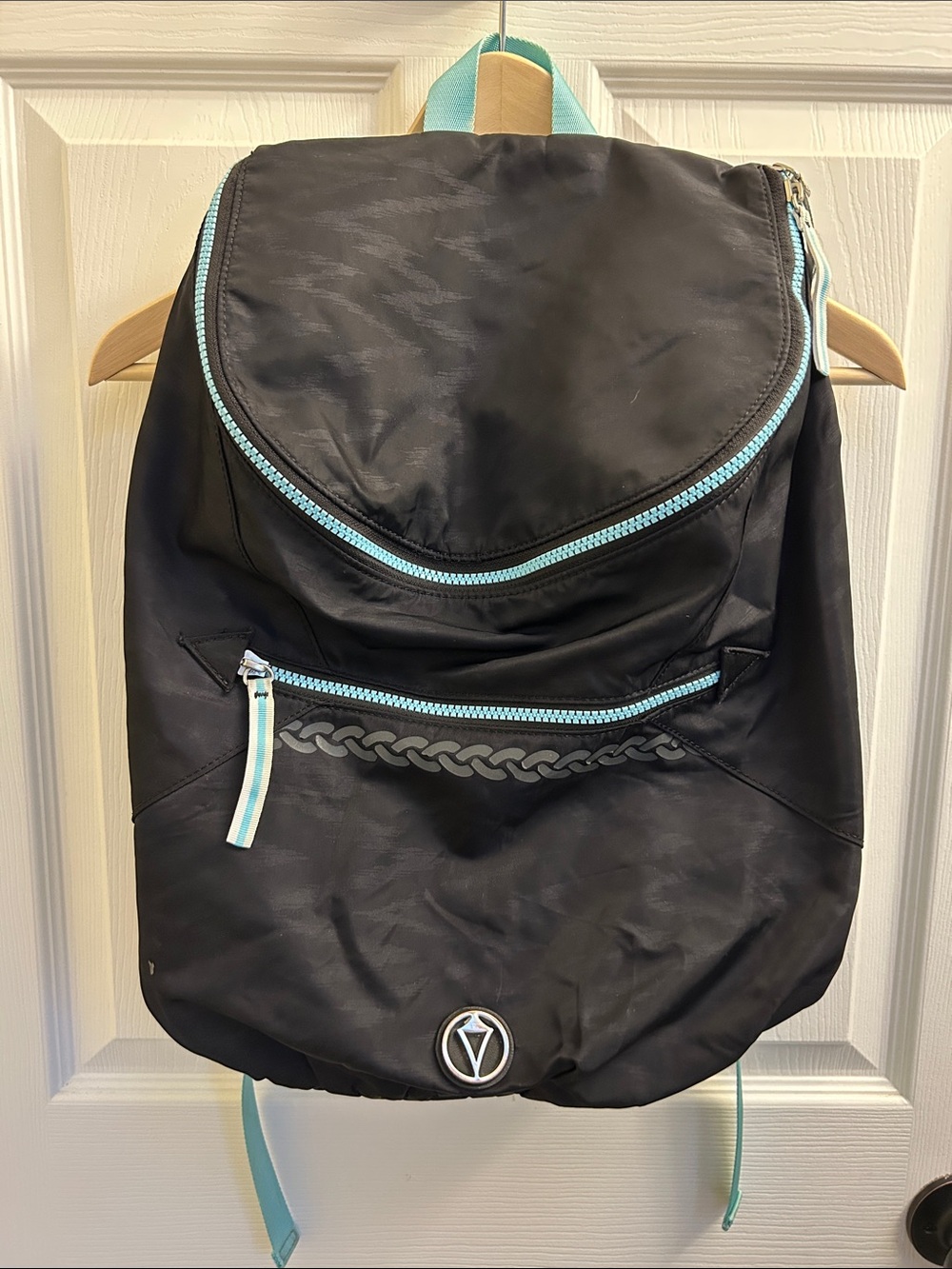 Ivivva Black Backpack with Light Blue Trim